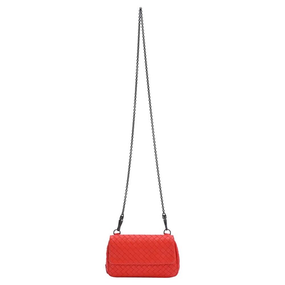 Bottega Veneta Mini Olimpia Shoulder Bag in Red Leather